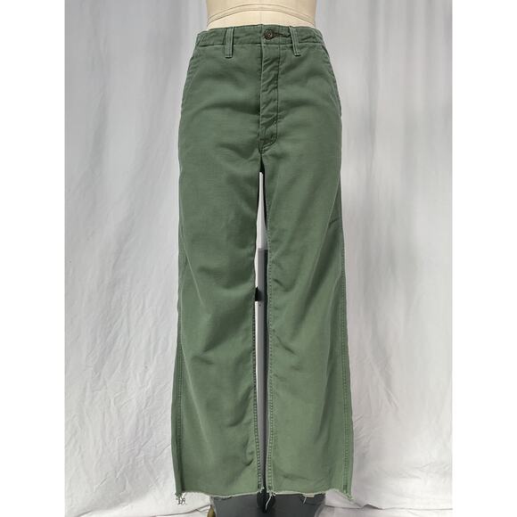 Mother 'The Major' Green Cotton Sneak Fray Pant Size 26 - Picture 5 of 5